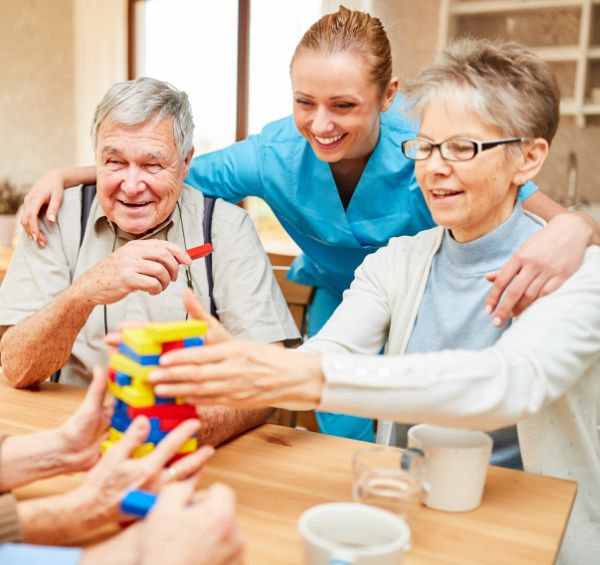 Caregiver with patient